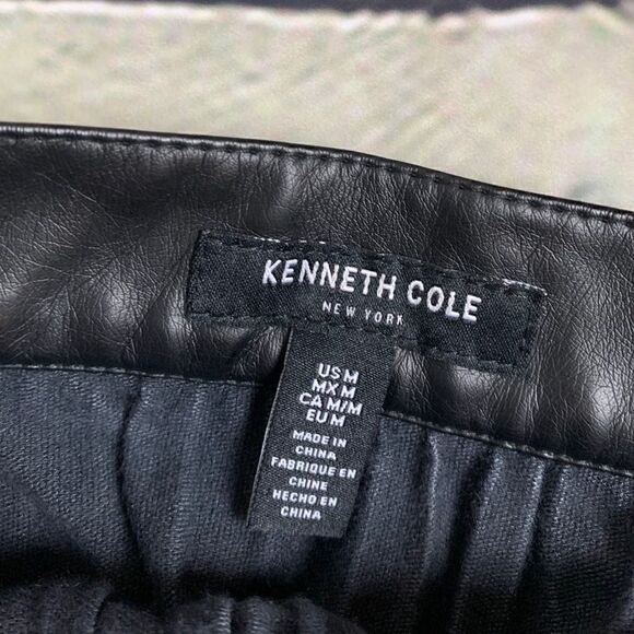 KENNETH COLE Pleated Faux Leather Skirt - Picture 3 of 6